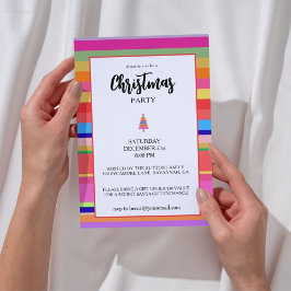 Christmas Party Colorful Stripes Einladung