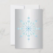 CHRISTMAS PARTY Dekoration Blau Silberschwarze Sch Einladung (Rückseite)