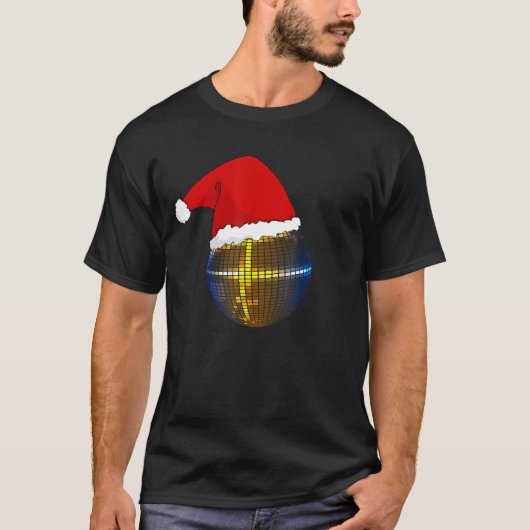 Christmas Party Disco Ball Weihnachtsmannmütze Mir T-Shirt (Vorderseite)