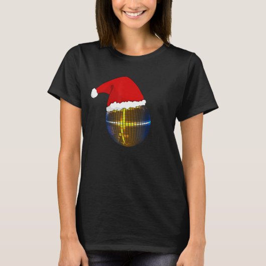 Christmas Party Disco Ball Weihnachtsmannmütze Mir T-Shirt (Vorderseite)