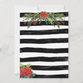 CHRISTMAS Party Einladung, Streifen, Blumen Einladung (Rückseite)