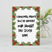 CHRISTMAS PARTY EINLADUNGEN KUSTOM FEST (Stehend Vorderseite)