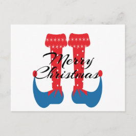 Christmas Party Elf Feet Whimiscal Postkarte