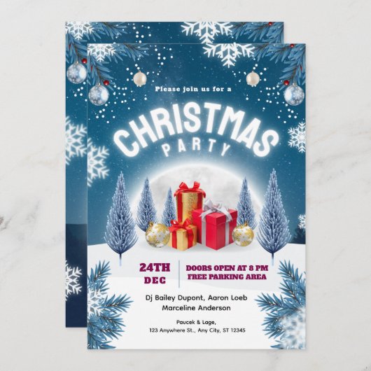 Christmas Party Event Flyer Einladung (Vorne/Hinten)
