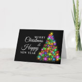 CHRISTMAS PARTY Farbenfrohe Twinkle Lights Tree Karte (Vorderseite)