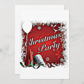 CHRISTMAS PARTY-/FERIENEINLAGE EINLADUNG (Vorne/Hinten)