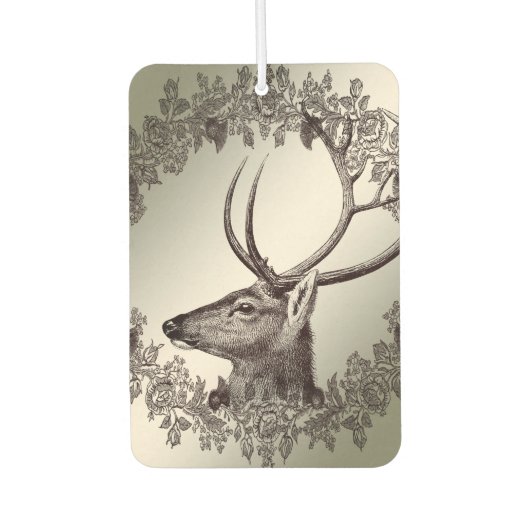 Christmas Party Floral Reindeer Golden Winter Autolufterfrischer (Vorderseite)