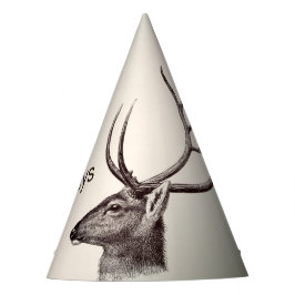 Christmas Party Floral Reindeer Golden Winter Partyhütchen