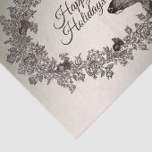 Christmas Party Floral Reindeer Golden Winter Seidenpapier (Ausschnitt)