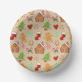 Christmas Party Gingerbread Cookies Paper Plates Pappteller (Vorderseite)