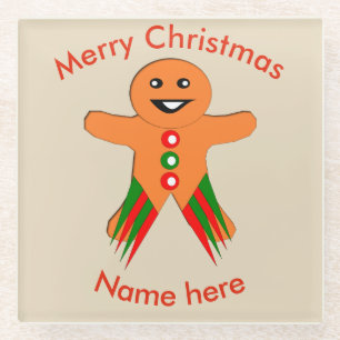 Christmas Party Gingerbread Man Glass Untersetzer