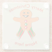 Christmas Party Gingerbread Man Glass Untersetzer (Rückseite)