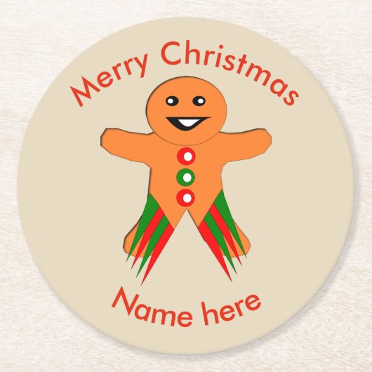 Christmas Party Gingerbread Man Paper Untersetzer (Vorderseite)