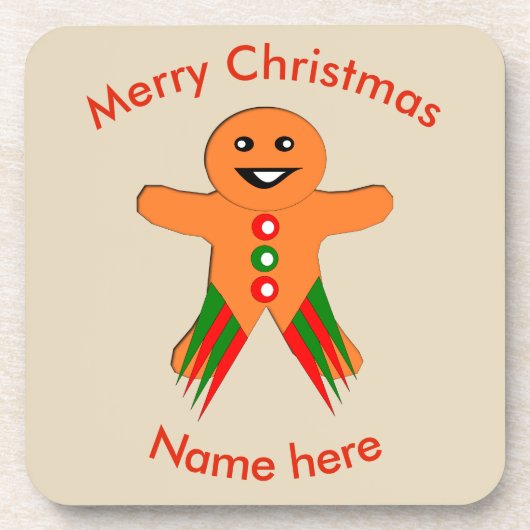 Christmas Party Gingerbread Mann Custom Untersetze Untersetzer (Vorderseite)
