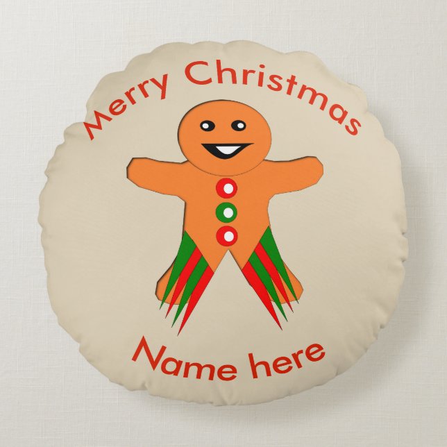 Christmas Party Gingerbread Mann Kissen (Vorderseite)