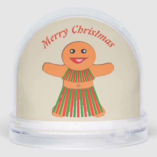 Christmas Party Gingerbread Woman Custom Schneekugeln (Rückseite)