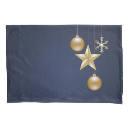 Christmas Party Golden Ornament Navy Blue Elegant Kissenbezug