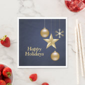 Christmas Party Golden Ornament Navy Blue Elegant Serviette (Beispiel)