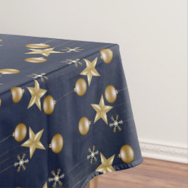 Christmas Party Golden Ornaments Navy Blue Elegant Tischdecke