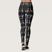 Christmas Party Golden Ornaments Navy Blue Leggings (Rückseite)