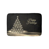 Christmas Party Golden Shiny Tree Winter Black Badematte (Vorderseite)