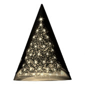 Christmas Party Golden Shiny Tree Winter Black Partyhütchen (Vorderseite)