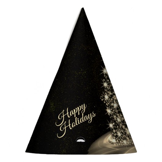 Christmas Party Golden Shiny Tree Winter Black Partyhütchen (Links)