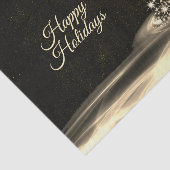 Christmas Party Golden Shiny Tree Winter Black Seidenpapier (Ausschnitt)