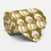 Christmas Party Golden Snowman Winter Holiday Krawatte (Gerollt)