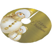 Christmas Party Golden Snowman Winter Holiday Polyester Weihnachtsbaumdecke (Schrägansicht)