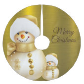 Christmas Party Golden Snowman Winter Holiday Polyester Weihnachtsbaumdecke (Vorderseite)