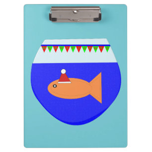 Christmas Party Goldfish Clipboard Klemmbrett