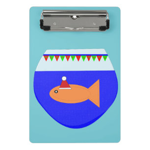 Christmas Party Goldfish Mini Clipboard Klemmbrett