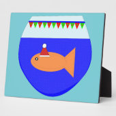 Christmas Party Goldfish Plaque Fotoplatte (Seite)