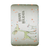 Christmas Party Green Deers Holidays Cute Badematte (Vorderseite Vertikal)