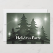 Christmas Party Green Trees Holiday Winter Elegant Einladung (Vorderseite)