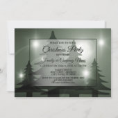 Christmas Party Green Trees Holiday Winter Elegant Einladung (Rückseite)