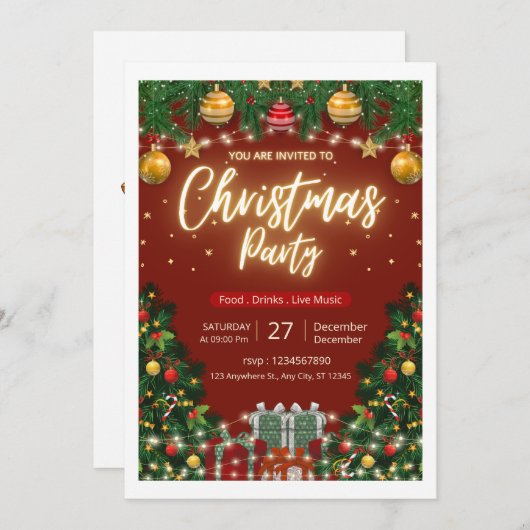 Christmas Party Invitation (Vorne/Hinten)