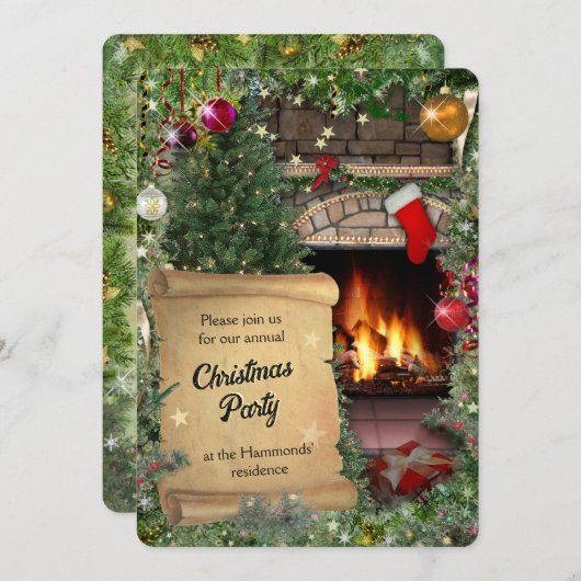 Christmas Party Invitation Einladung (Vorne/Hinten)