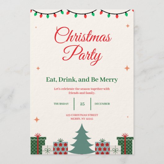 Christmas Party Invitation Einladung (Vorderseite)