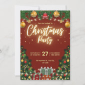 Christmas Party Invitation Flyer Einladung (Vorderseite)