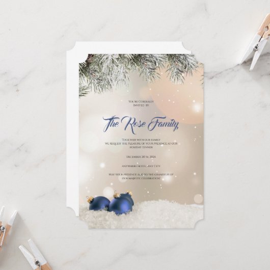 Christmas Party Invitation, Holiday Greetings Card Einladung (Vorderseite/Rückseite Beispiel)