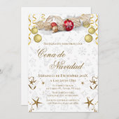 Christmas Party Invitation Posada Navideña Einladung (Vorne/Hinten)