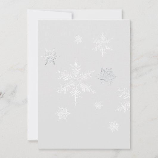 Christmas Party Invitation Wreath Snowflakes Einladung (Rückseite)