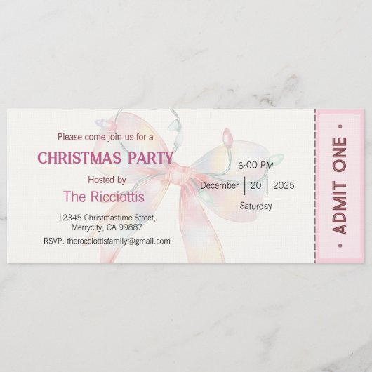 Christmas Party Invitation, Xmas Invite Einladung (Vorderseite)