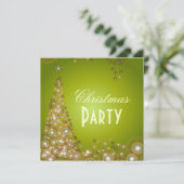 Christmas Party invitations, champagne bubbles Einladung (Stehend Vorderseite)