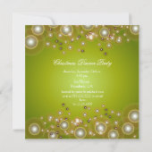 Christmas Party invitations, champagne bubbles Einladung (Rückseite)