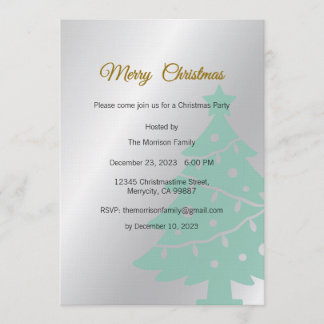 Christmas Party Invite, Christmas Dinner Einladung