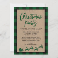 Christmas Party Kraft Green Tartan