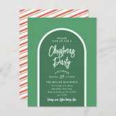 Christmas Party Modern Arch in Green Einladung (Vorne/Hinten)